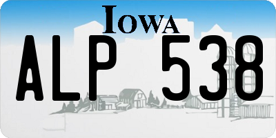 IA license plate ALP538