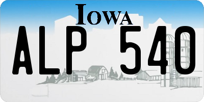 IA license plate ALP540