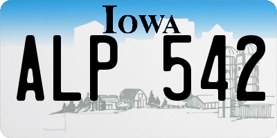 IA license plate ALP542