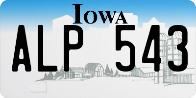 IA license plate ALP543