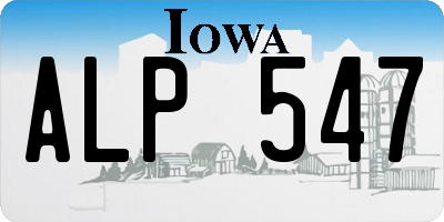IA license plate ALP547