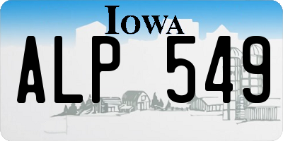 IA license plate ALP549