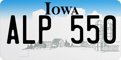 IA license plate ALP550