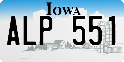 IA license plate ALP551