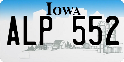 IA license plate ALP552