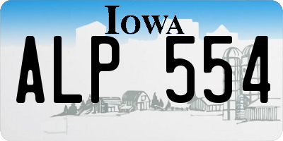 IA license plate ALP554