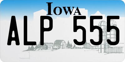IA license plate ALP555