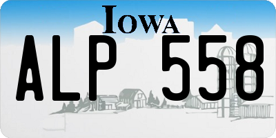 IA license plate ALP558