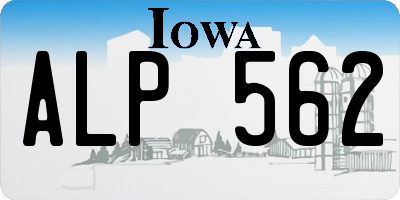 IA license plate ALP562