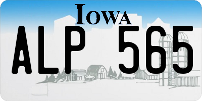 IA license plate ALP565