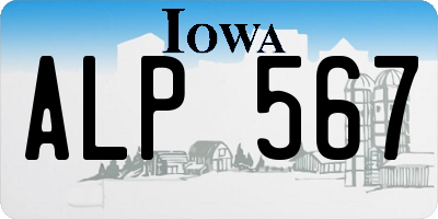 IA license plate ALP567