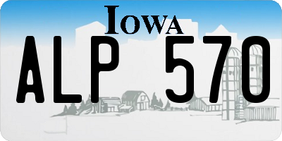 IA license plate ALP570