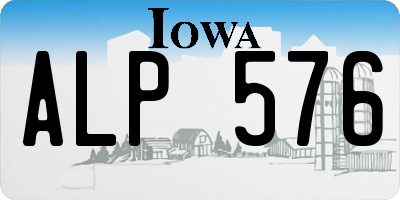 IA license plate ALP576