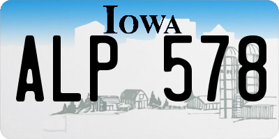 IA license plate ALP578
