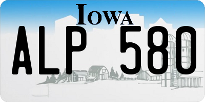 IA license plate ALP580