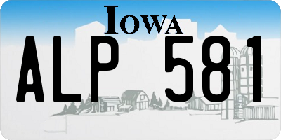 IA license plate ALP581