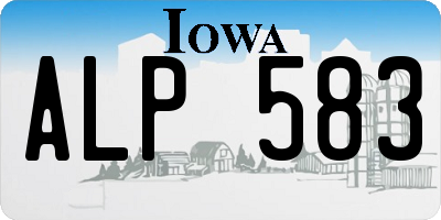 IA license plate ALP583