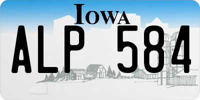 IA license plate ALP584