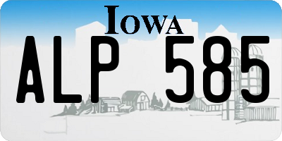 IA license plate ALP585