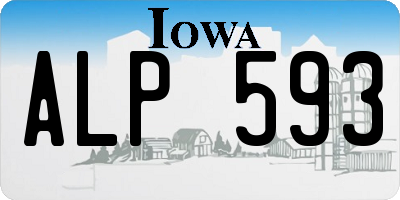 IA license plate ALP593