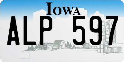IA license plate ALP597
