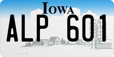 IA license plate ALP601