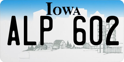 IA license plate ALP602