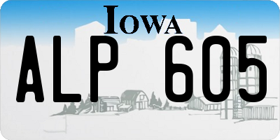 IA license plate ALP605