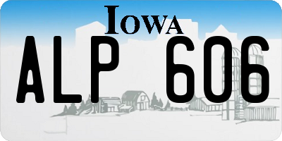 IA license plate ALP606