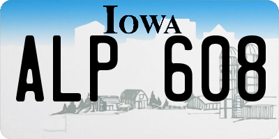 IA license plate ALP608
