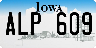 IA license plate ALP609