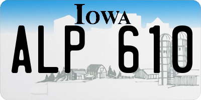 IA license plate ALP610