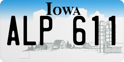 IA license plate ALP611