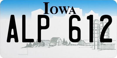 IA license plate ALP612