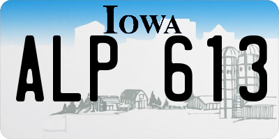 IA license plate ALP613