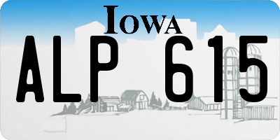 IA license plate ALP615