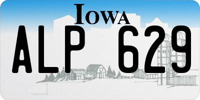IA license plate ALP629