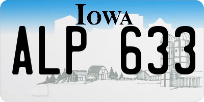 IA license plate ALP633