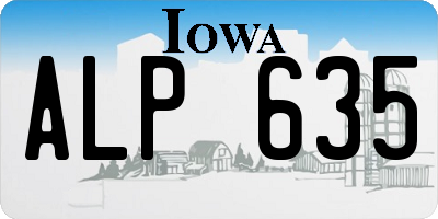 IA license plate ALP635