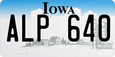 IA license plate ALP640
