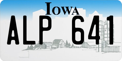 IA license plate ALP641
