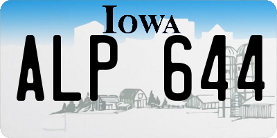 IA license plate ALP644