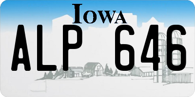 IA license plate ALP646