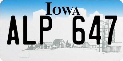 IA license plate ALP647