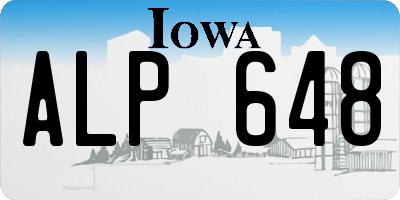 IA license plate ALP648