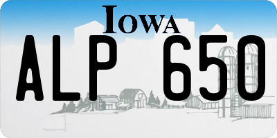 IA license plate ALP650
