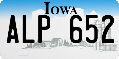 IA license plate ALP652