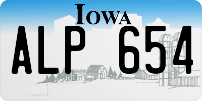 IA license plate ALP654