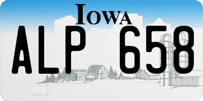 IA license plate ALP658