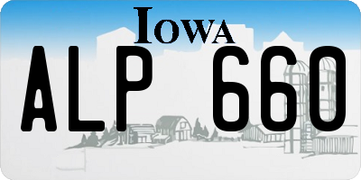 IA license plate ALP660